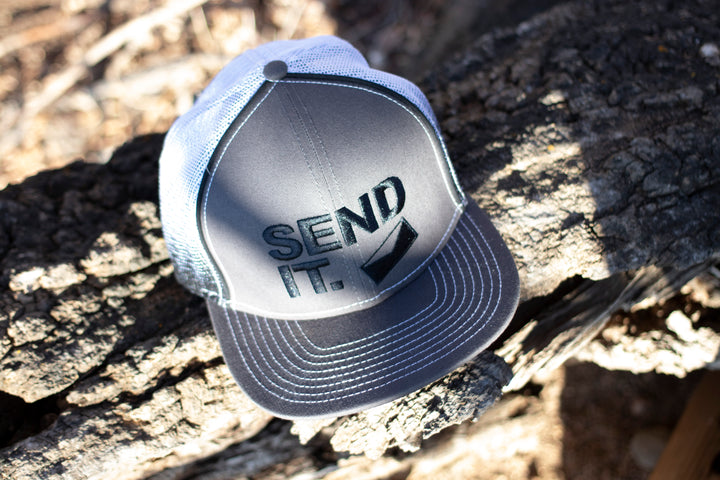 SEND IT Throwback Trucker Hat — Grey