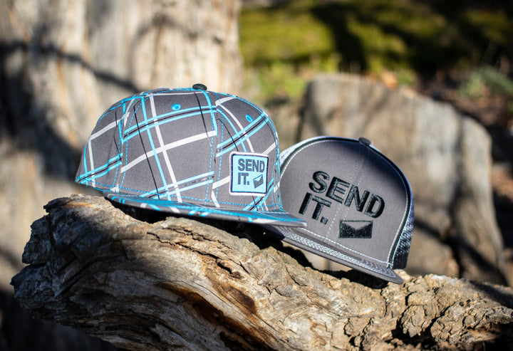 SEND IT Throwback Trucker Hat — Grey