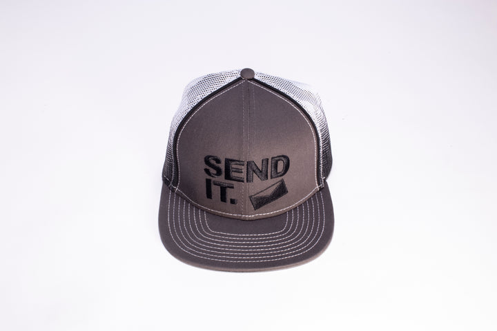 SEND IT Throwback Trucker Hat — Grey