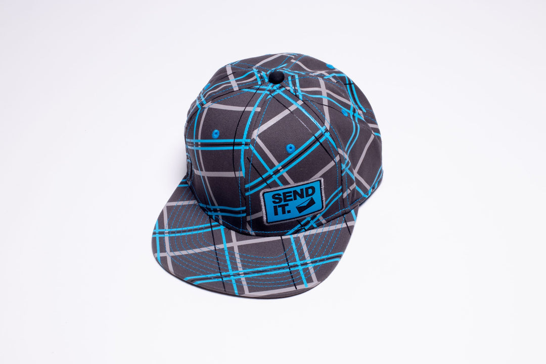 Send It Hat - Flat Brim Plaid with Send It Patch